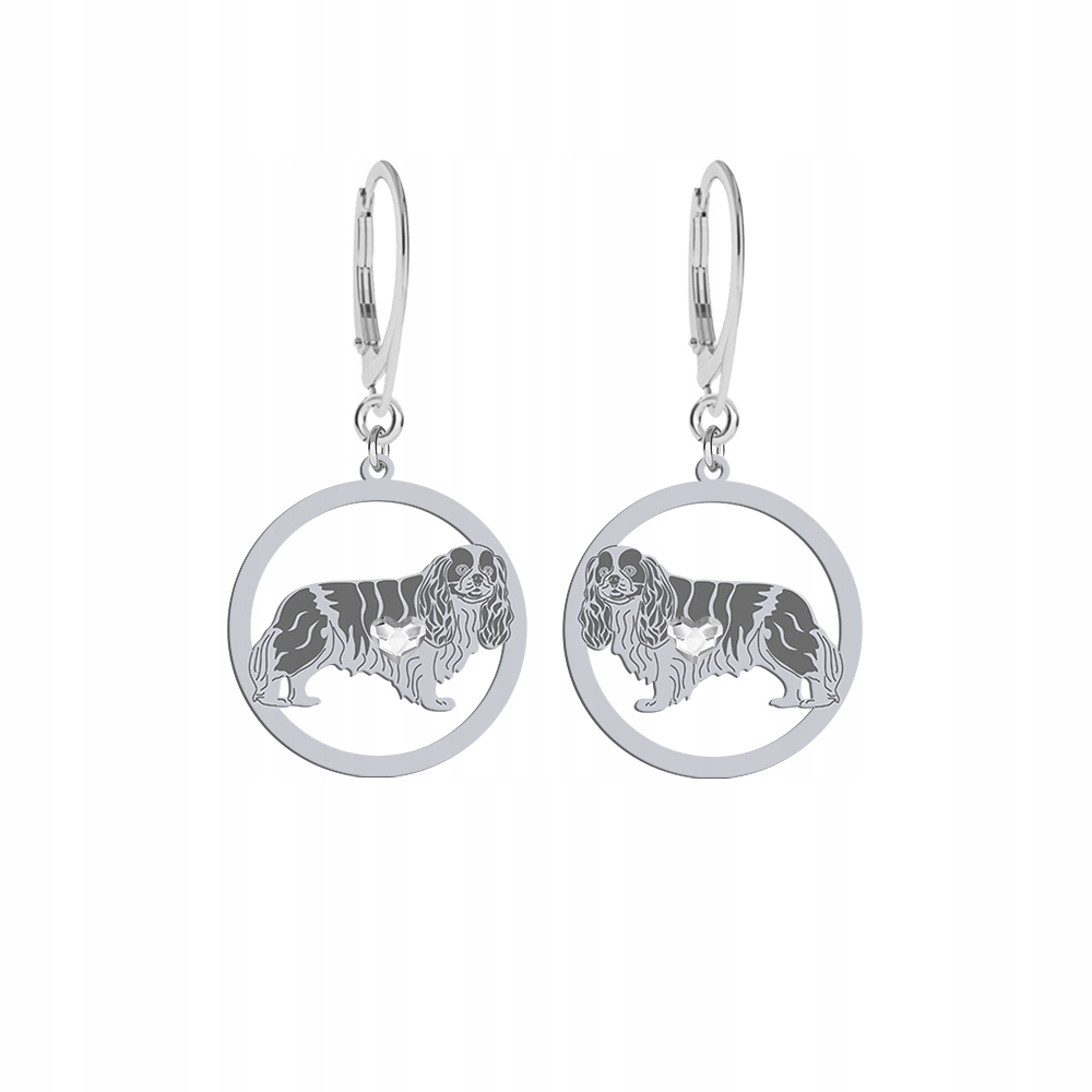 Stříbrné Náušnice Cavalier King Charles Spaniel 925 Šperky Gravírování Bonus