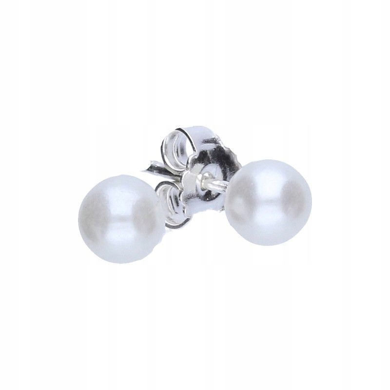 Stříbrné náušnice pro ženy 925 elegantní perly 6 mm jako dárek