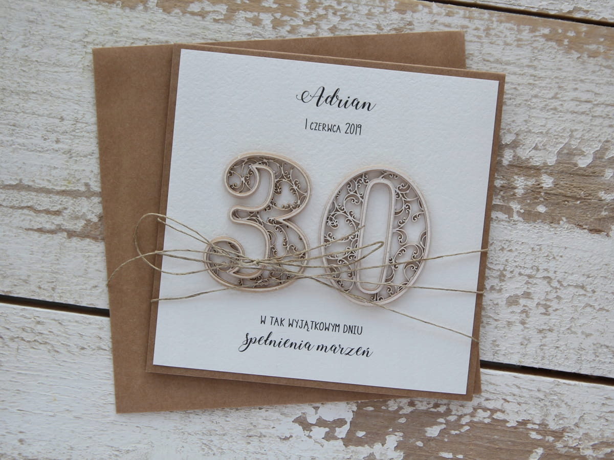 Výjimečná ručně vyráběná kartička k 30. narozeninám s personalizací