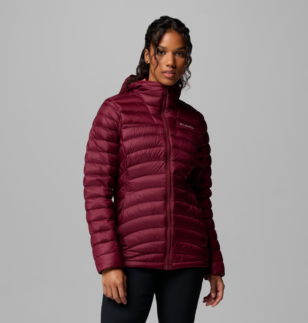 Columbia kurtka puchowa damska Corelite Down Hooded Jacket Rich Wine r. S