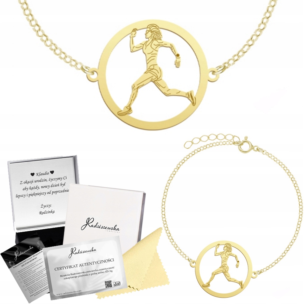 Zlatý Náramek Se Sprinterkou Sprint Dámský Stříbro 925 Dárek Gravírování