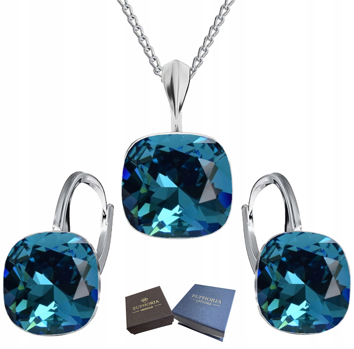 Dárek sada stříbrných šperků s krystaly Stříbro 925 pro ženy