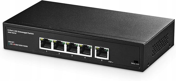 Binardat 5-portowy przełącznik 2,5G RJ45, metalowy, niezarządzany