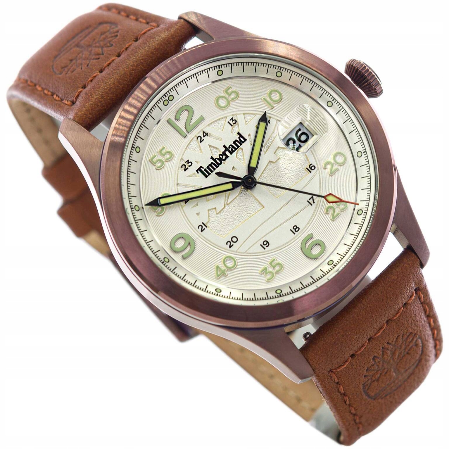 Pánské Hodinky Timberland TDWGN2237503 Cornwall Hnědé Na Řemínku Datumovka