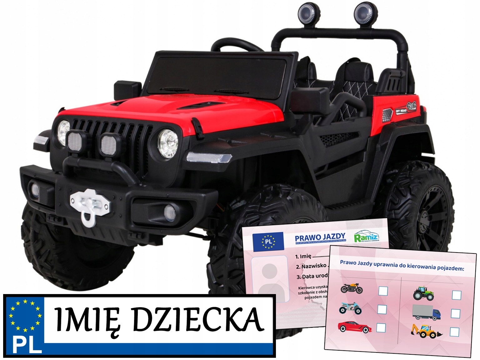 elektryczny jeep dla dzieci Master Of Terain pilot zmienny napęd 2/4