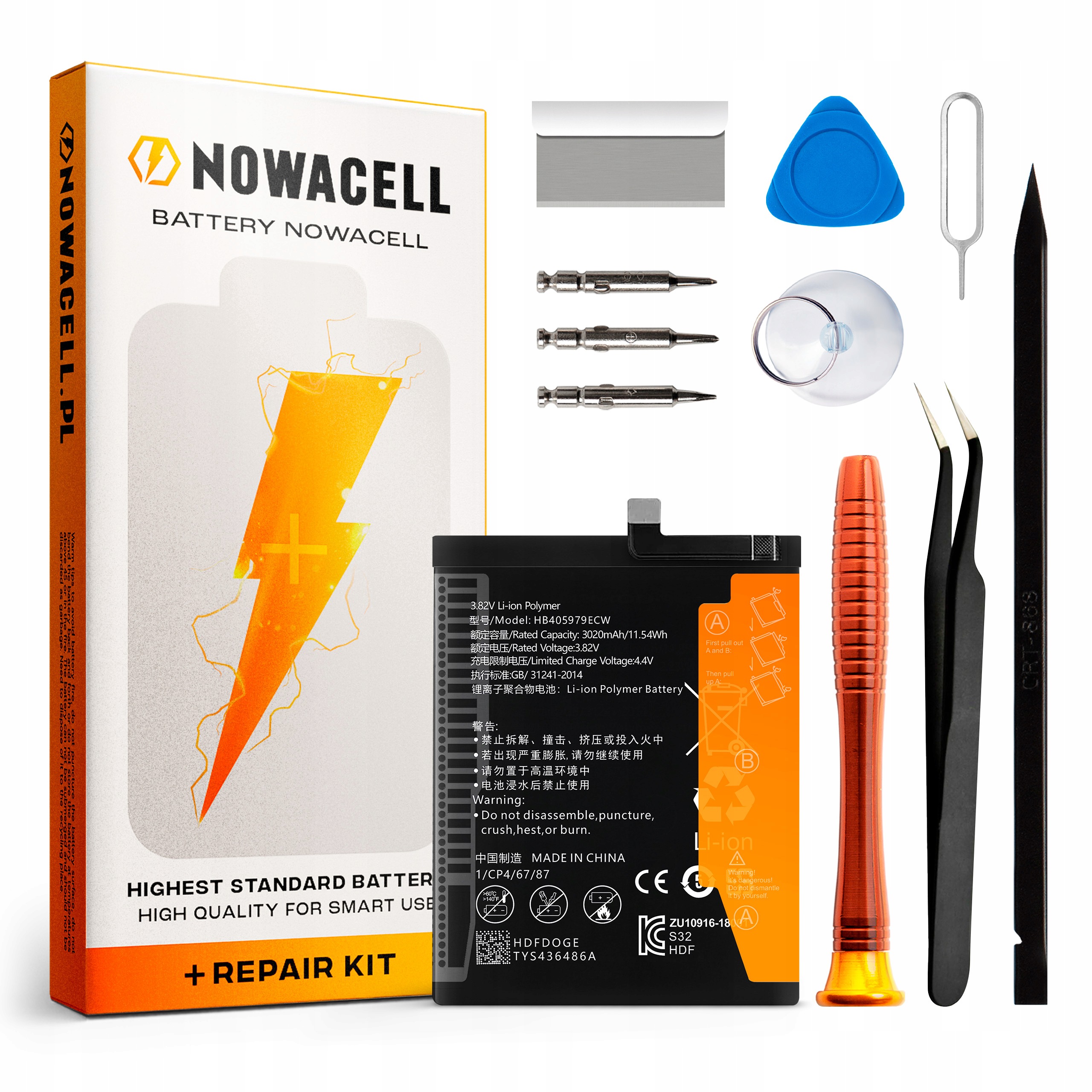 Bateria HB405979ECW do Huawei Nova, 3020 mAh, Zestaw