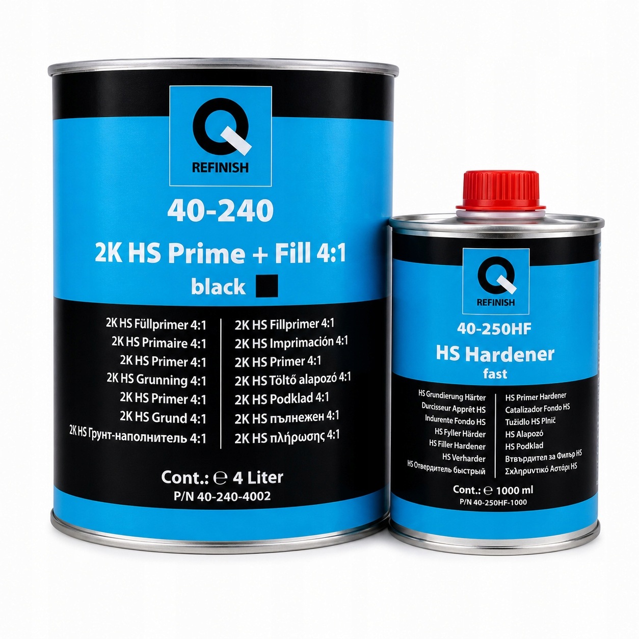 Q-Refinish 40-240 Akrylová výplňová podložka 2K Hs 4:1 Čierna 5L