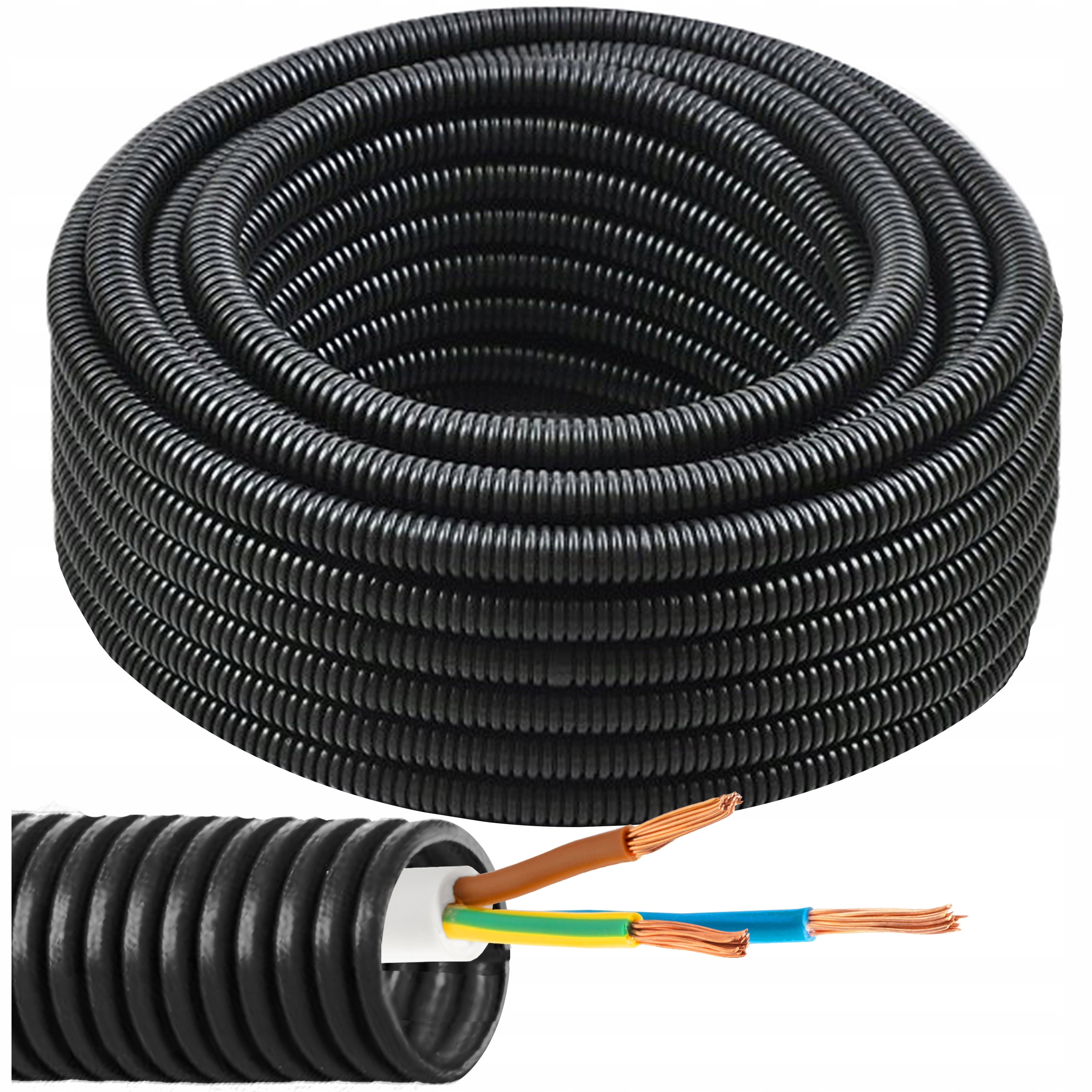 Husí Krk Pro Kabely vodičů Rklgv chránič kabelů Pvc 28/23 320N kotouč 50m