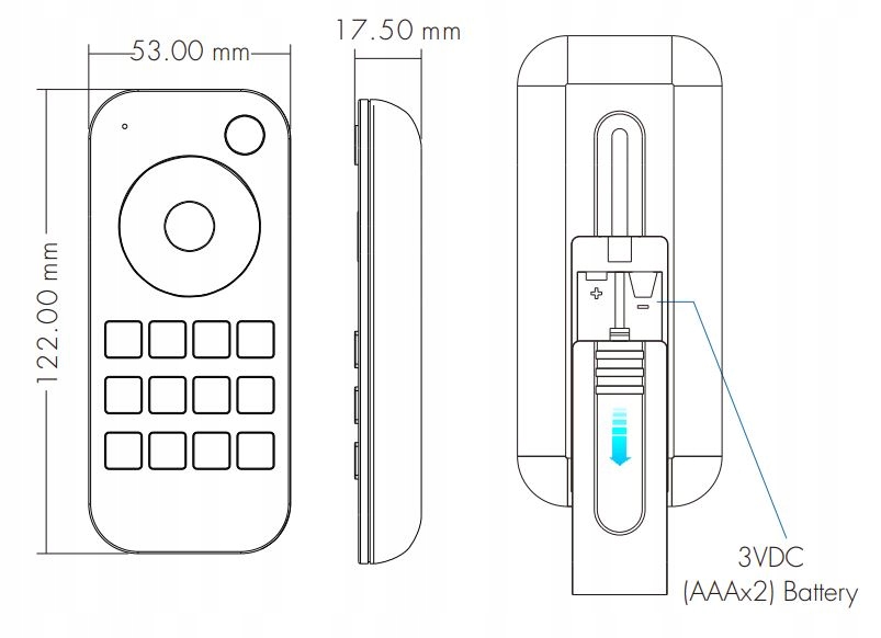 SkyDance RT7 Pilot RF LED CCT CW/WW 4-Strefowy GW5 Typ pilot