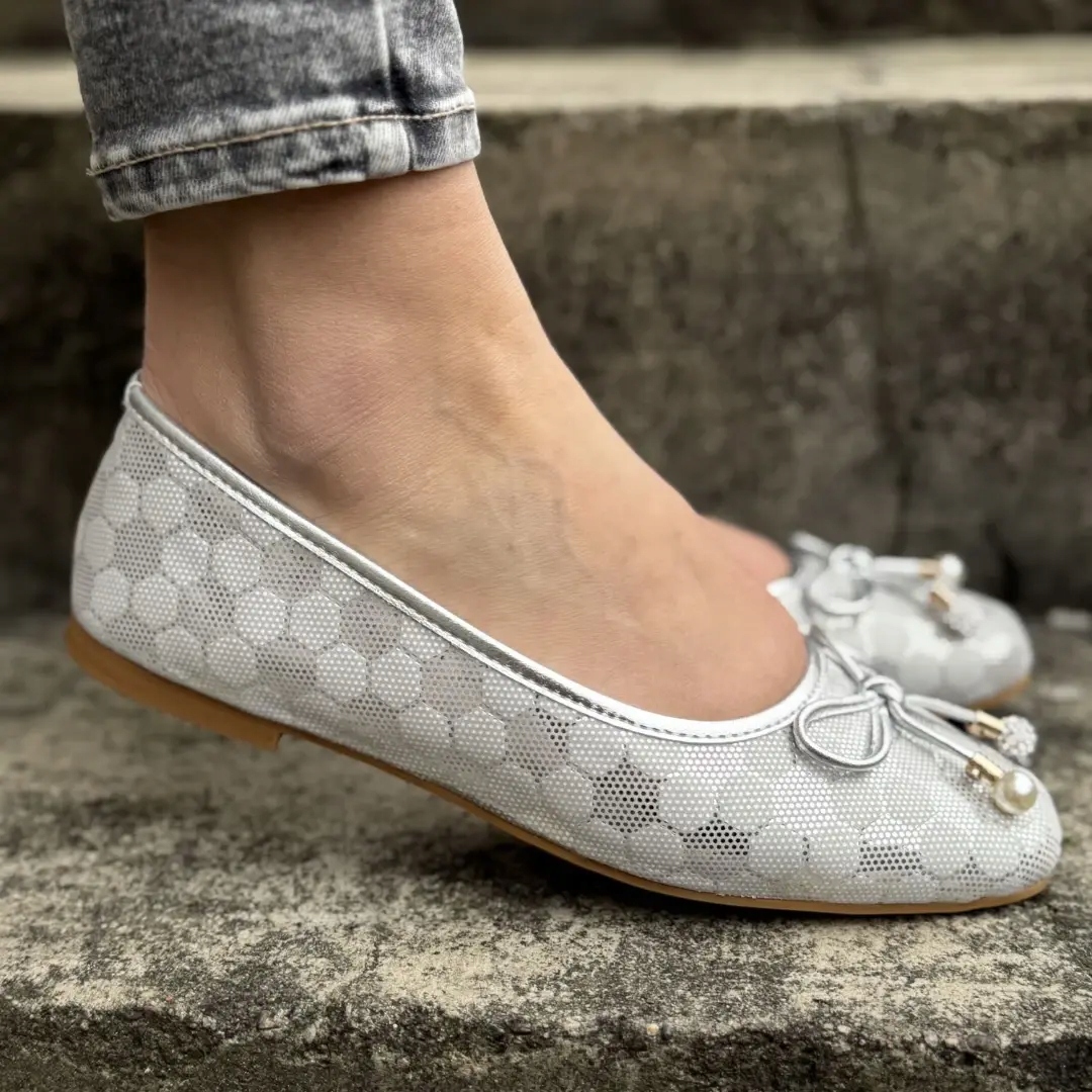 Dámské baleríny Artiker 56C2180 bílo-stříbrné velikost 37, Stříbro