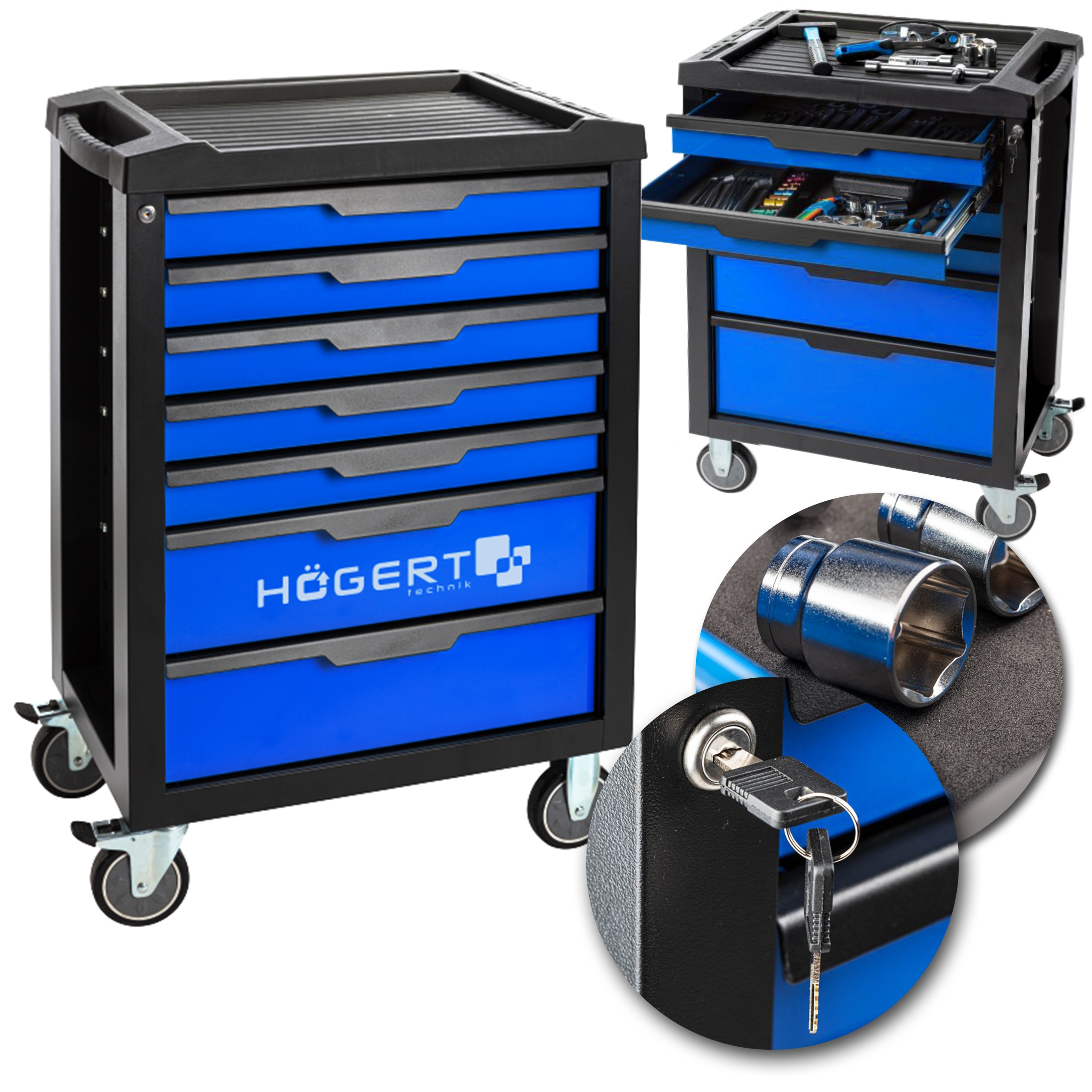 Szafka warsztatowa wózek skrzynka 7-szufladowa Hoegert HT7G048