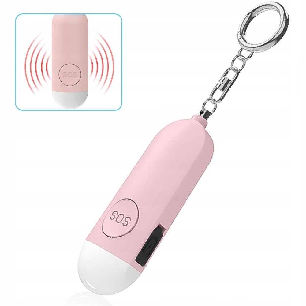 Osobisty Alarm Awaryjny 130DB Ładowanie Usb Led Dla Kobiet Dzieci