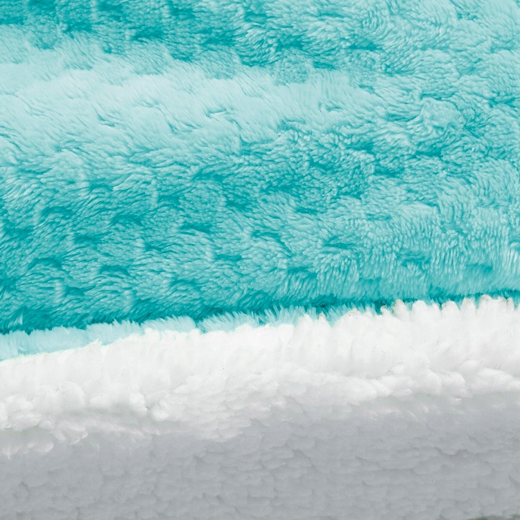 Pikowany pled Koc Miś ciepły Turkusowy 170x210cm Długość 210 cm