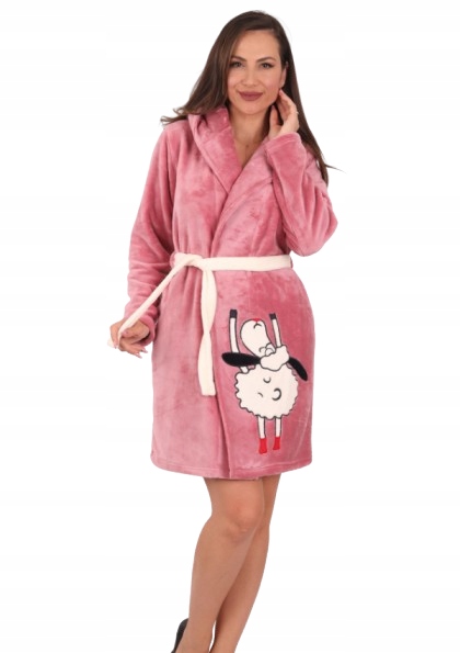 Vtipný Teplý A Měkký Župan Soft Růžový Župan Sladká Ovečka XL