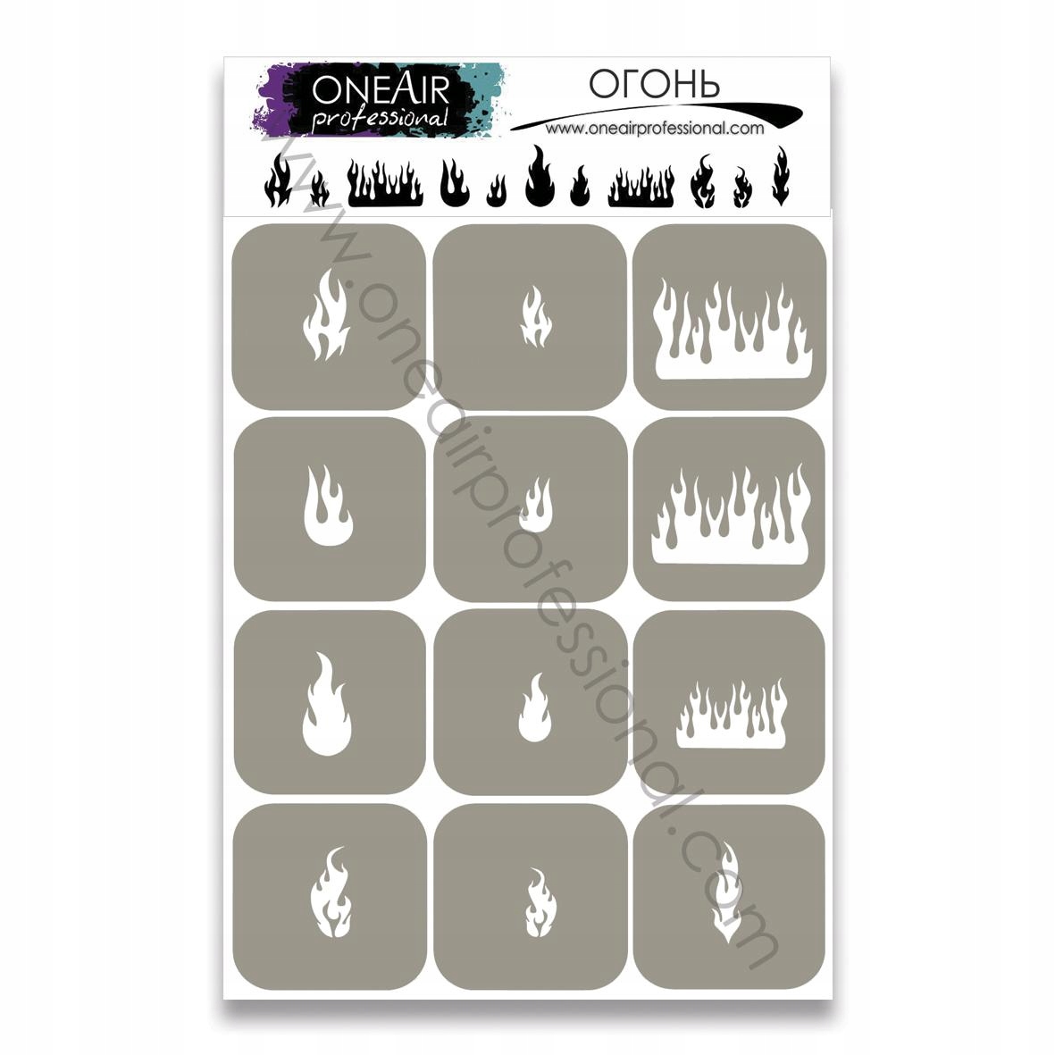 Szablon do aerografu OneAir Ogień