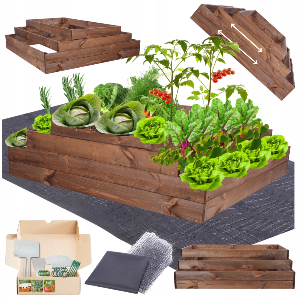 Kaskádová skříň regulovatelná impregnace květináč zeleninový záhon 36x120x100