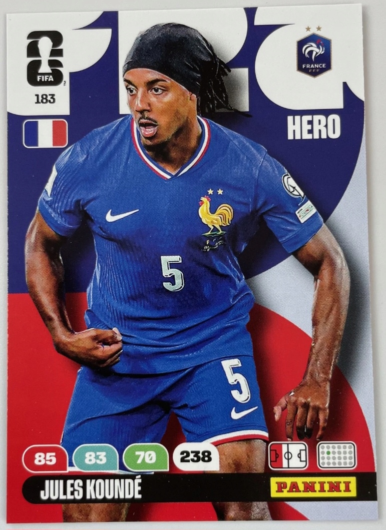2026 Panini World Cup Jules Kounde Francja Nr 183 Hero /ec