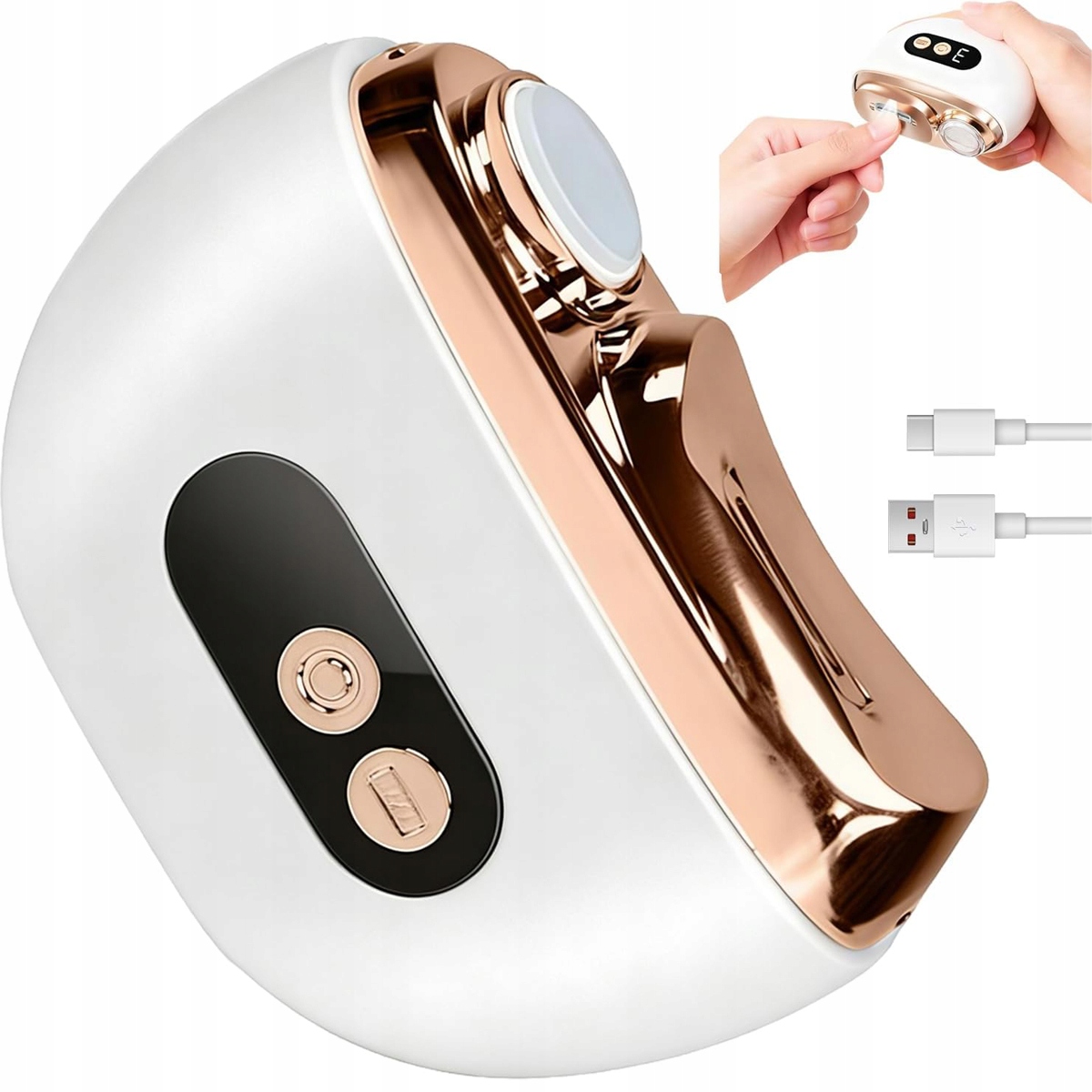 Elektrický Automatický Stříhač Nehtů Usb S Led Světlem