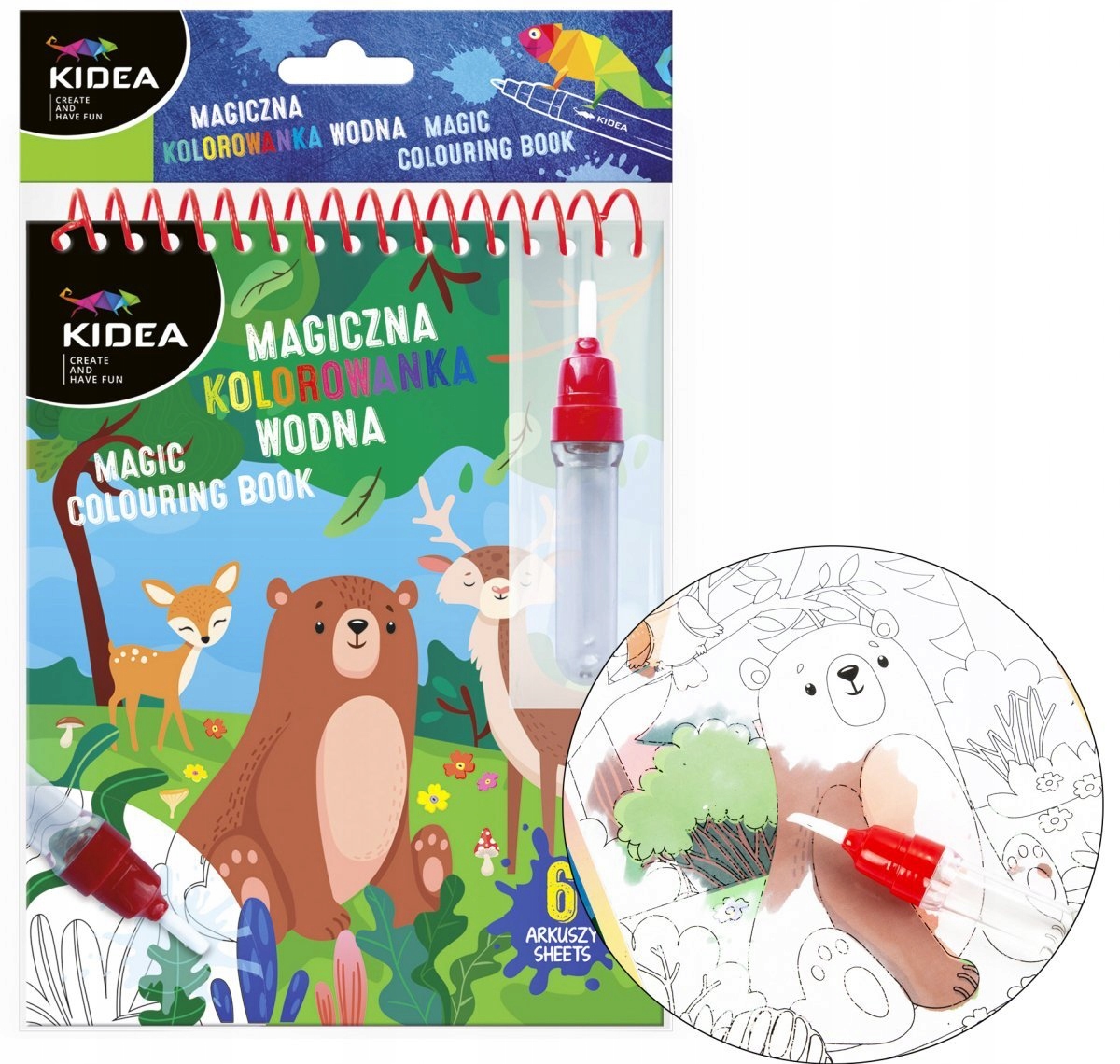 

Magiczna wielorazowa kolorowanka wodna Zwierzęta