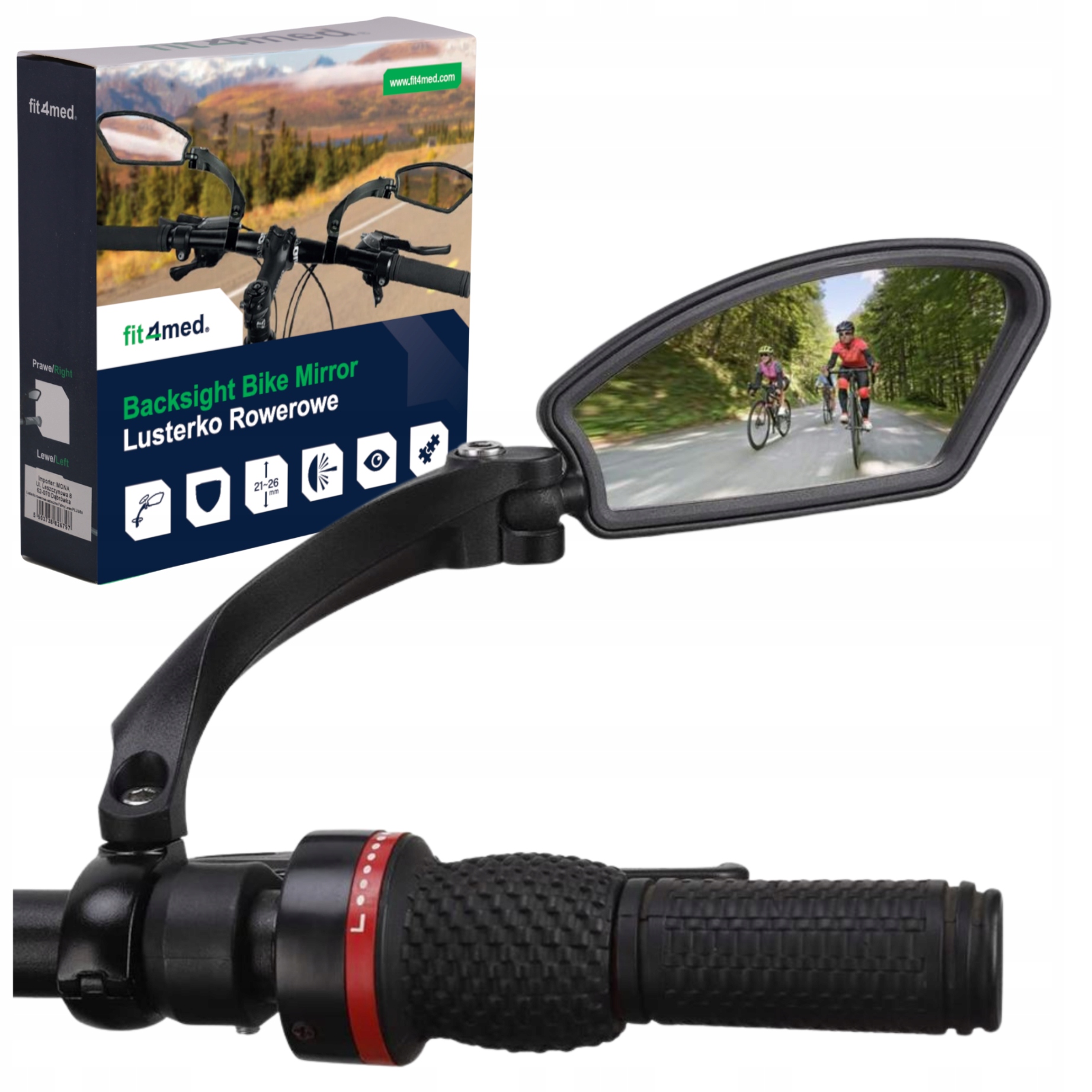 Pravé Zpětné Zrcátko Na Kolo S Nastavitelným Úhlem Na Řídítka