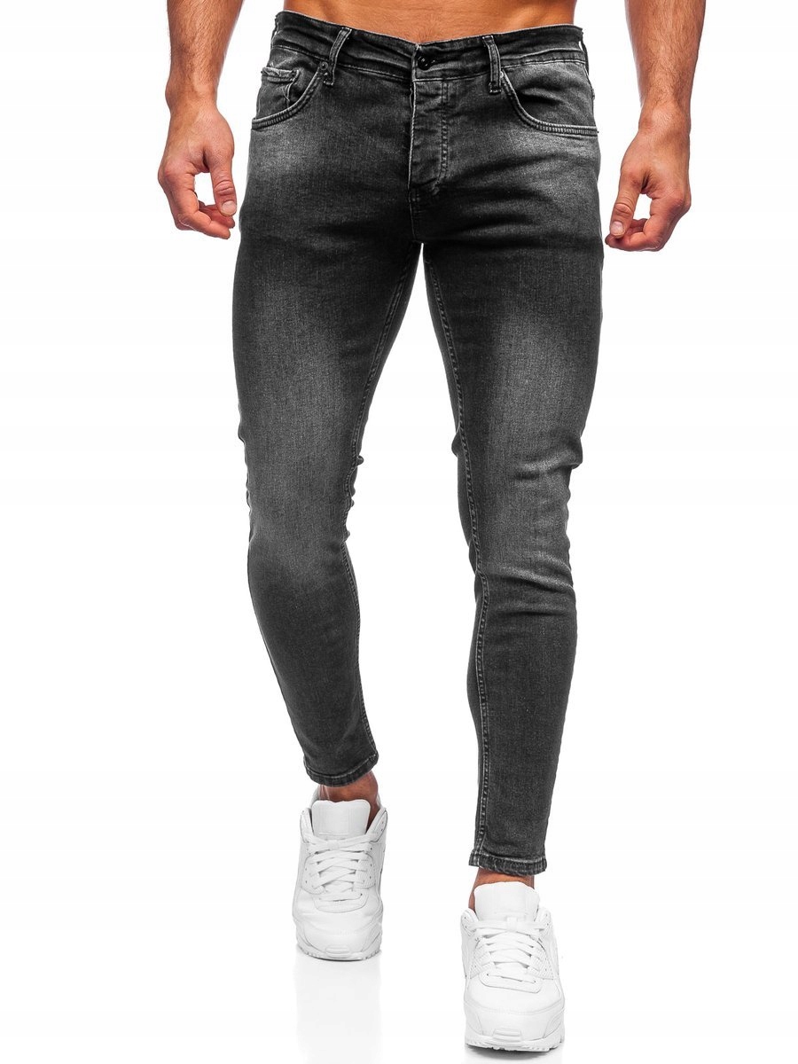 Černé pánské džíny skinny fit Denley R927A2_2XL