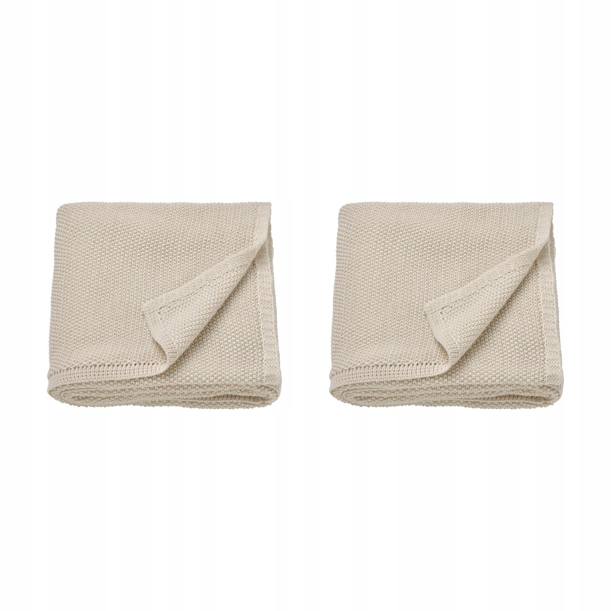 2 ks Krémový pléd Humlemott 130 x 170 cm, měkký, recyklovaný