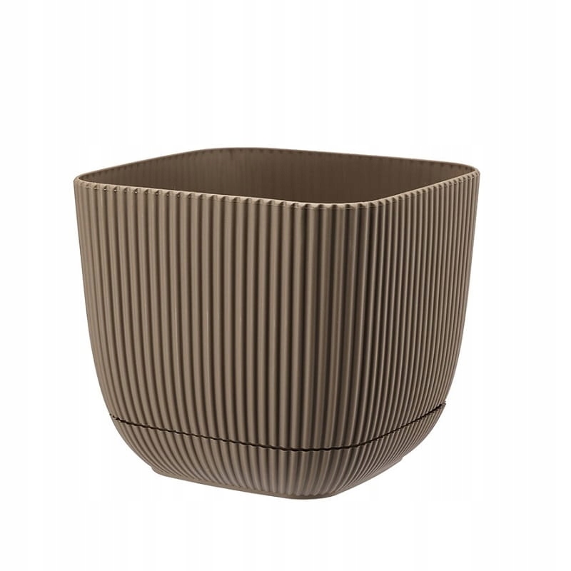 

Doniczka plastikowa z podstawką kwadrat Coral 15cm