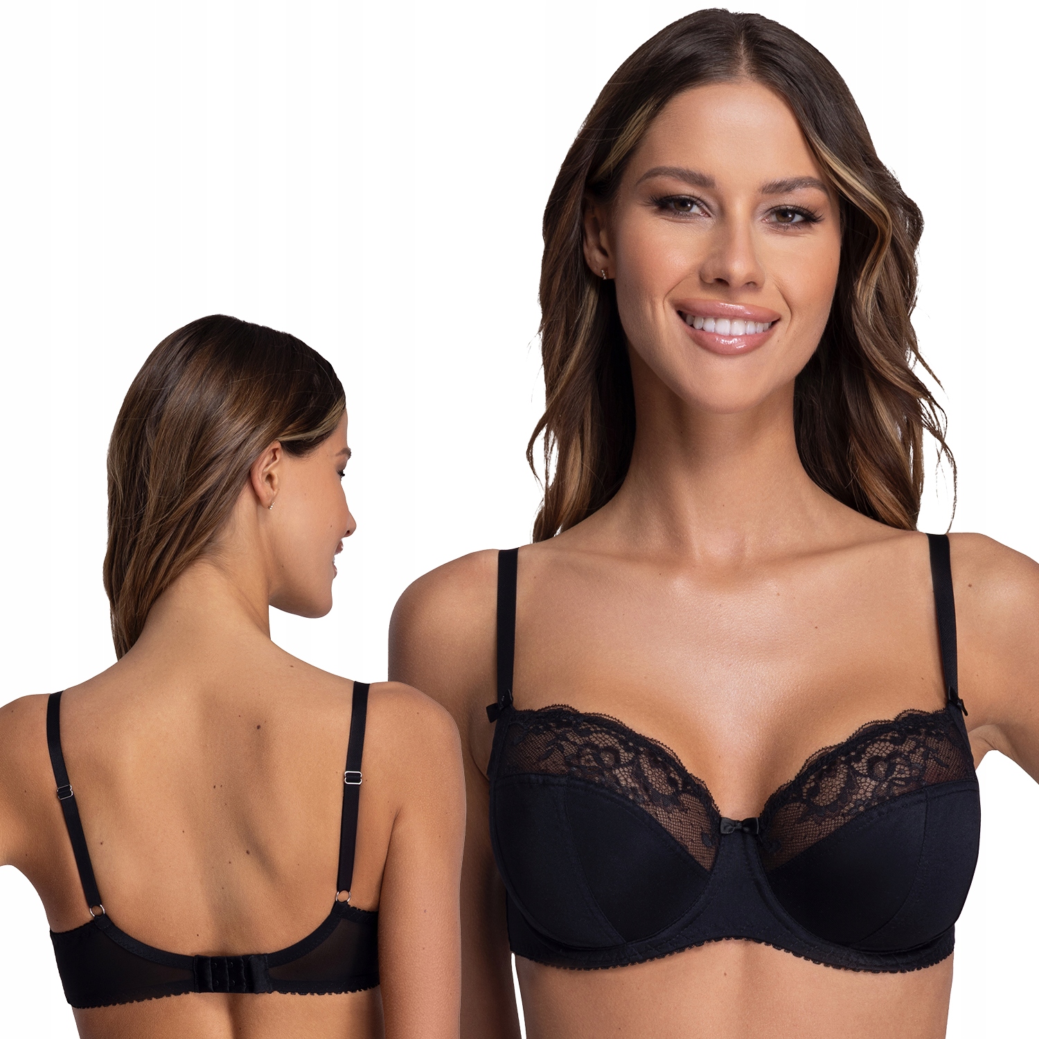 Ava 2111 Azalea Maxi černá krajka Měkká podprsenka Soft 80J