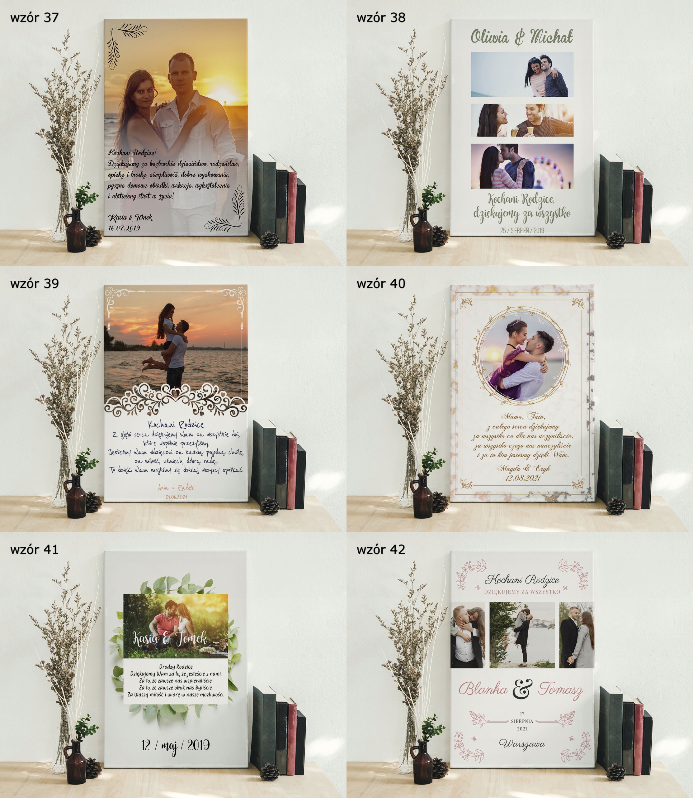 Obraz na płótnie 30x40 Podziękowanie dla rodziców Materiał wykonania płótno