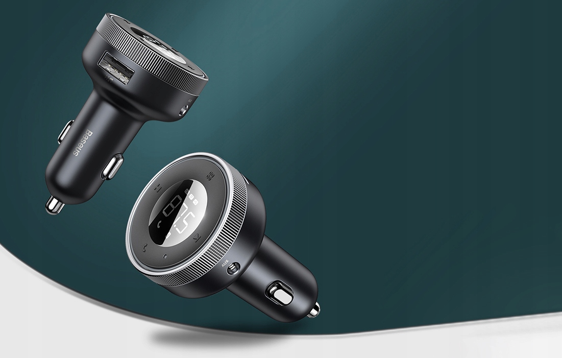 Baseus Transmiter FM Bluetooth 5.0 Ładowarka Samochodowa 2x USB LCD MicroSD Funkcje ładowarka USB