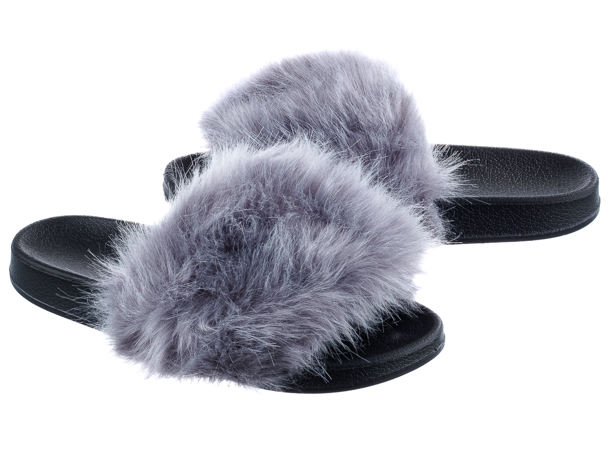 

Klapki Z Futerkiem Ciepłe Kapcie Miękkie Futerko