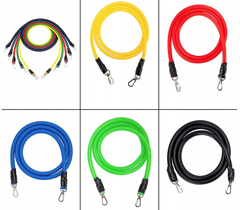 GUMY DO ĆWICZEŃ ZESTAW 5 GUM OPOROWYCH EKSPANDER Długość 110 cm