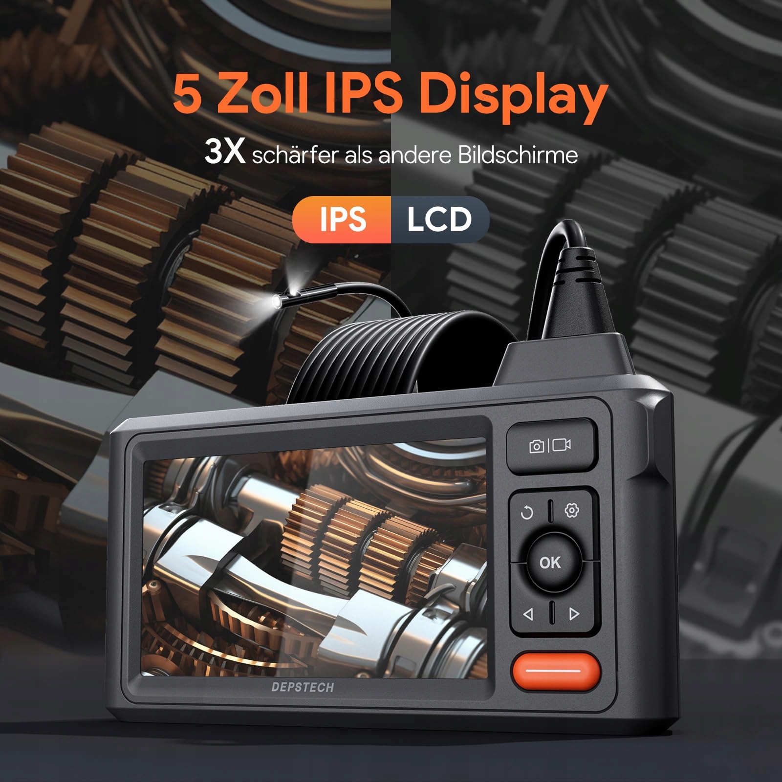DEPSTECH Kamera Endoskopowa 1080P Dual Obiektyw 5m Wodoodporna IP67 — miniatura 4