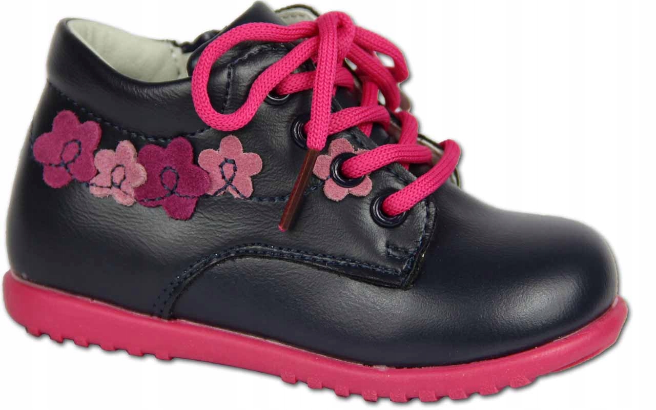 

Trzewiki półbuty wkł.profil Skóra Natur zamek r.21