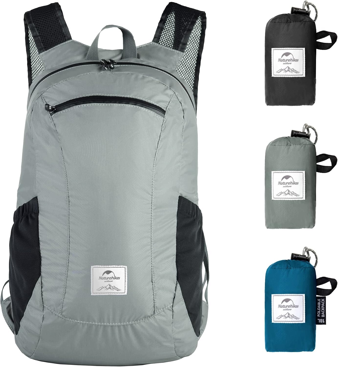 Naturehike Ultralekki Plecak Turystyczny 18L Wodoodporny Nylon 30D Szary