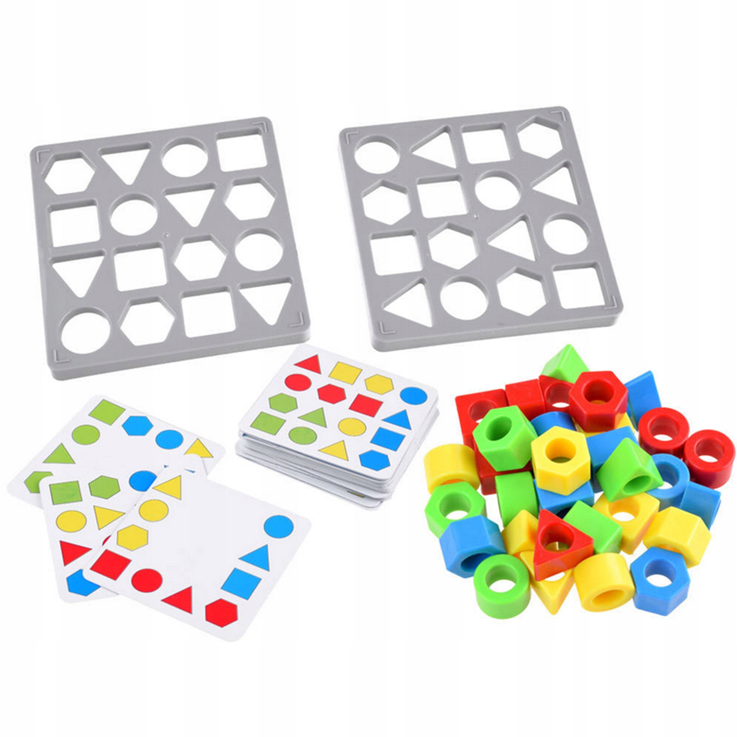 DOPASUJ KSZTAŁTY KOLORY GRA DLA DZIECI LOGICZNA UKŁADANKA WZORY WOOPIE Kod producenta 48617