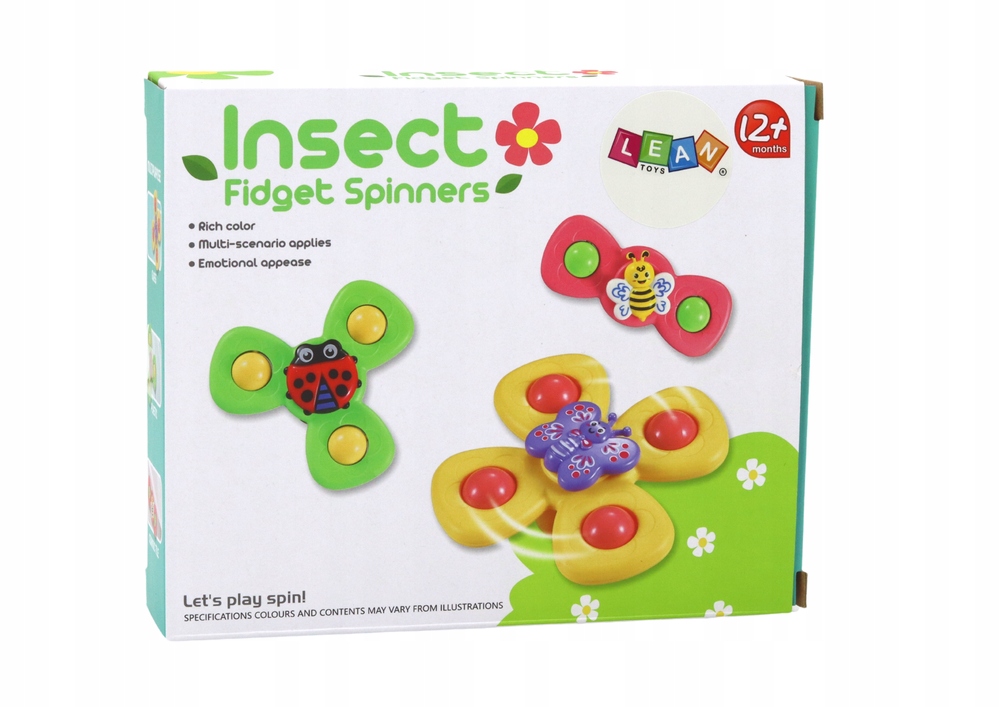 FIDGET SPINNER Z PRZYSSAWKĄ SENSORYCZNĄ KĄPIEL PREZENT GRZECHOTKA 3 SZTUK Rodzaj Fidget Spinner