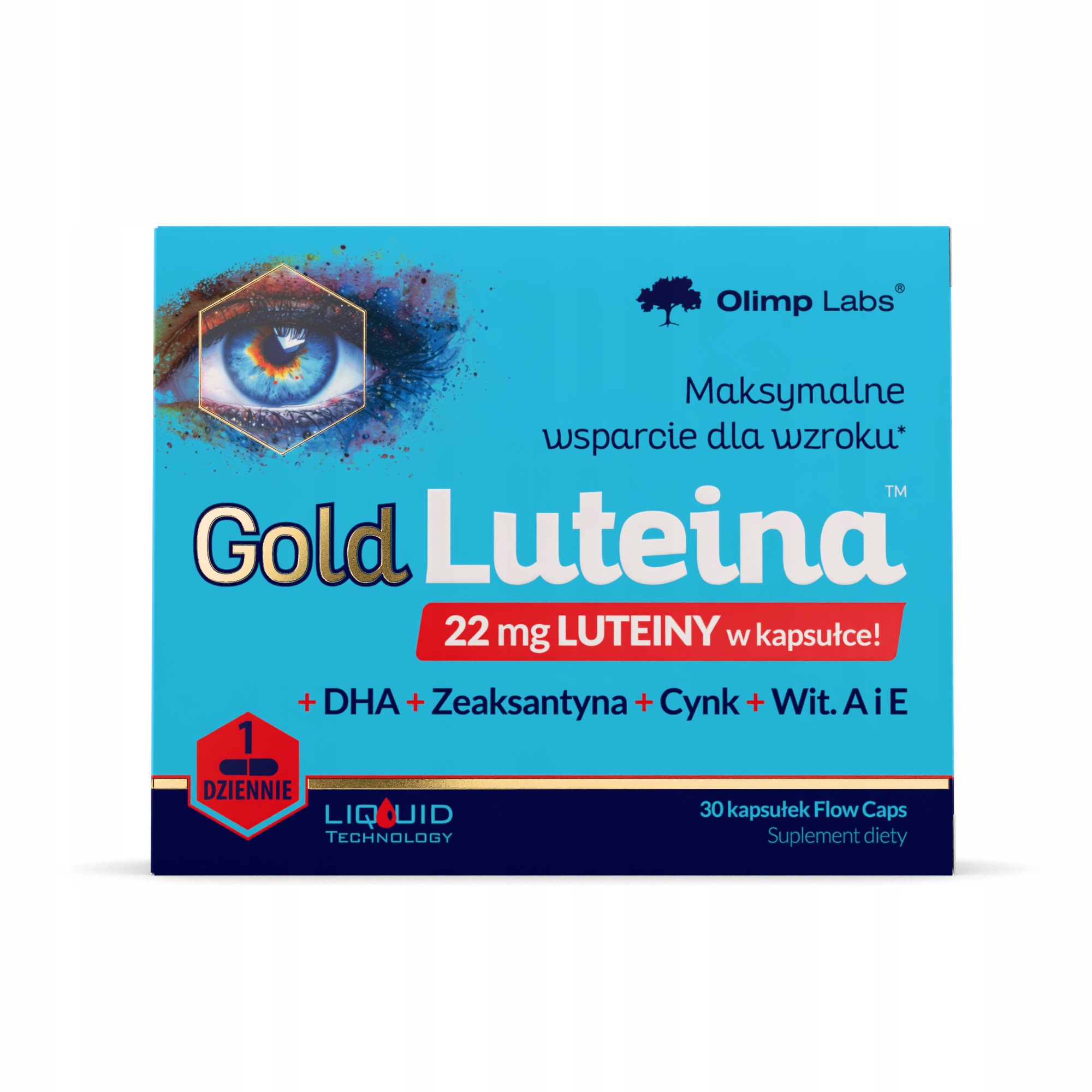 OLIMP GOLD LUTEINA 30kaps OCHRONA WZROKU WITAMINA A ZEAKSANTYNA KWAS DHA
