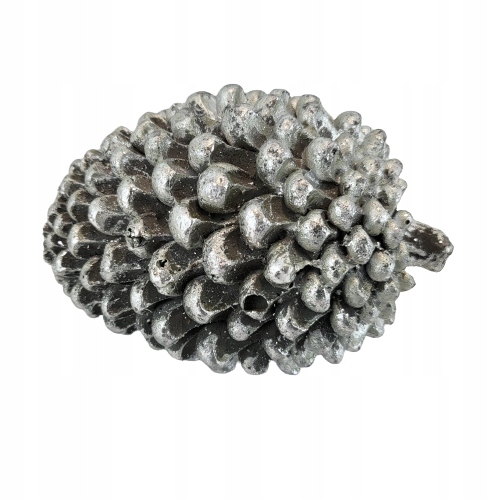 OZDOBNA SZYSZKA FIGURKA DEKORACJA SREBRNA