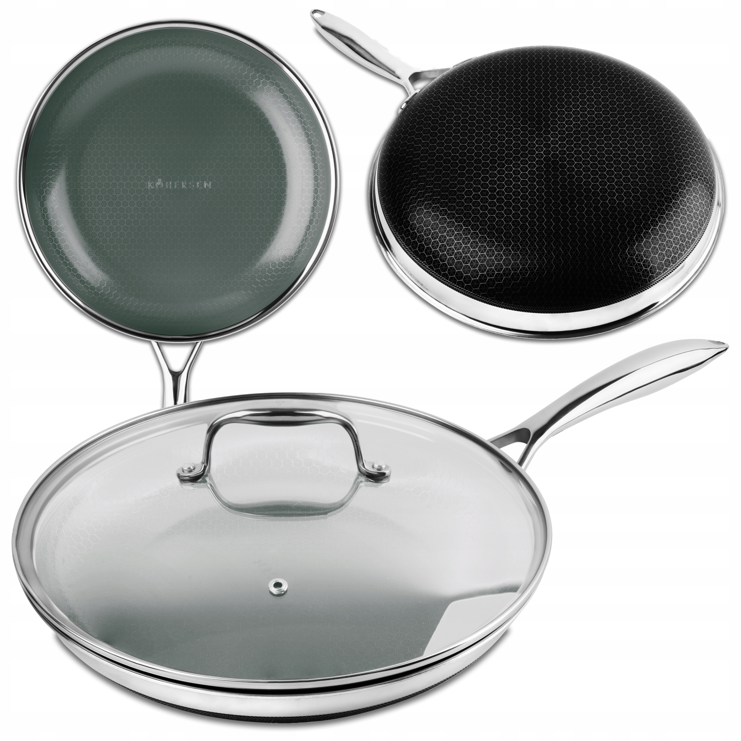 Patelnia Ceramiczna z Pokrywką Piekarnik Indukcja Kohersen Nx Ceramic 24 cm