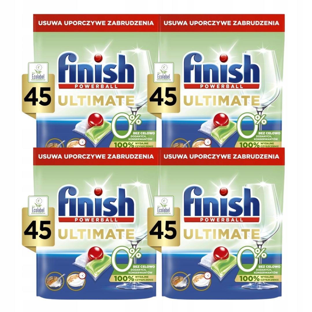 Levně Finish Ultimate 0% Kapsle do Myčky 45 ks x4