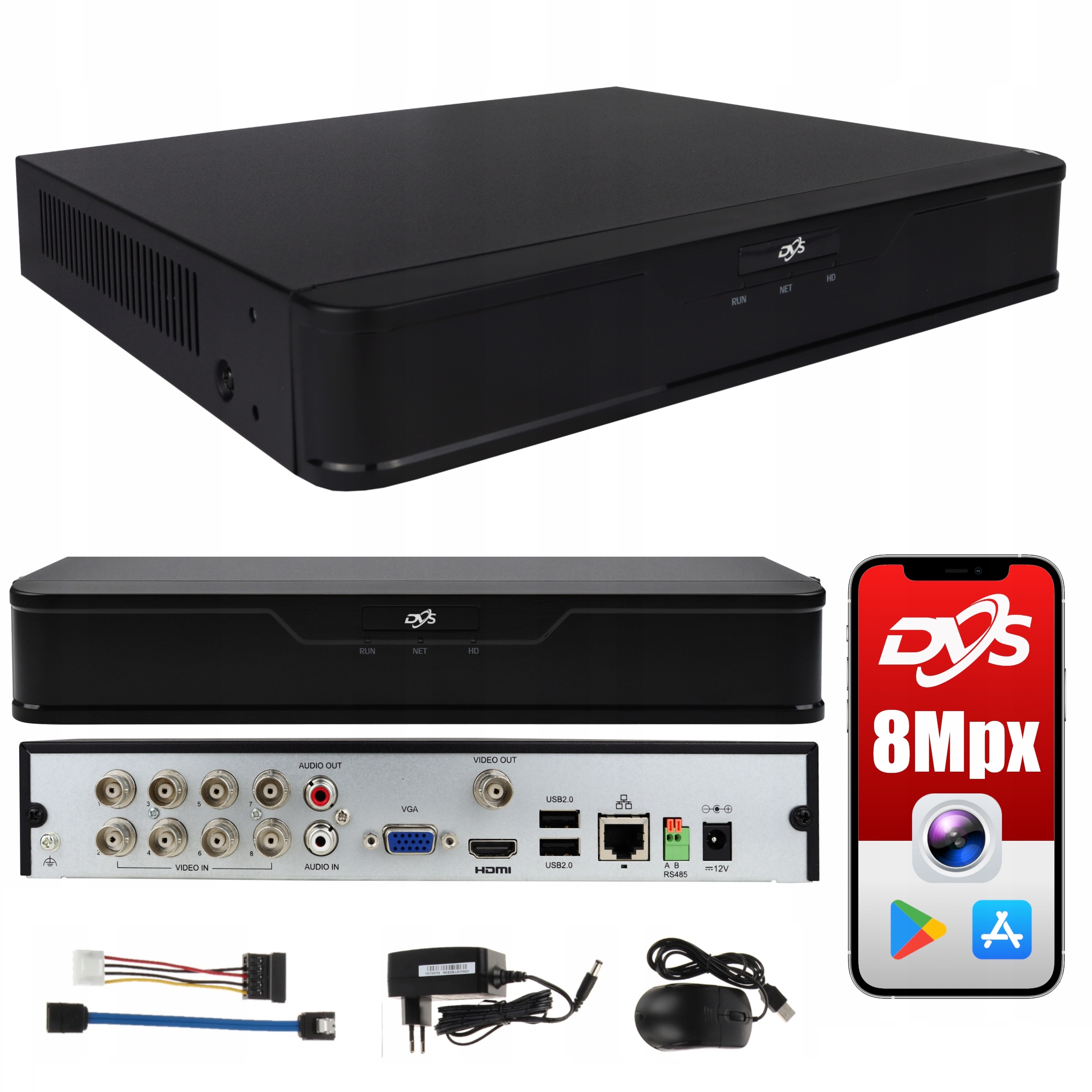 Analógový 8-kanálový monitorovací záznamník 8 MPx