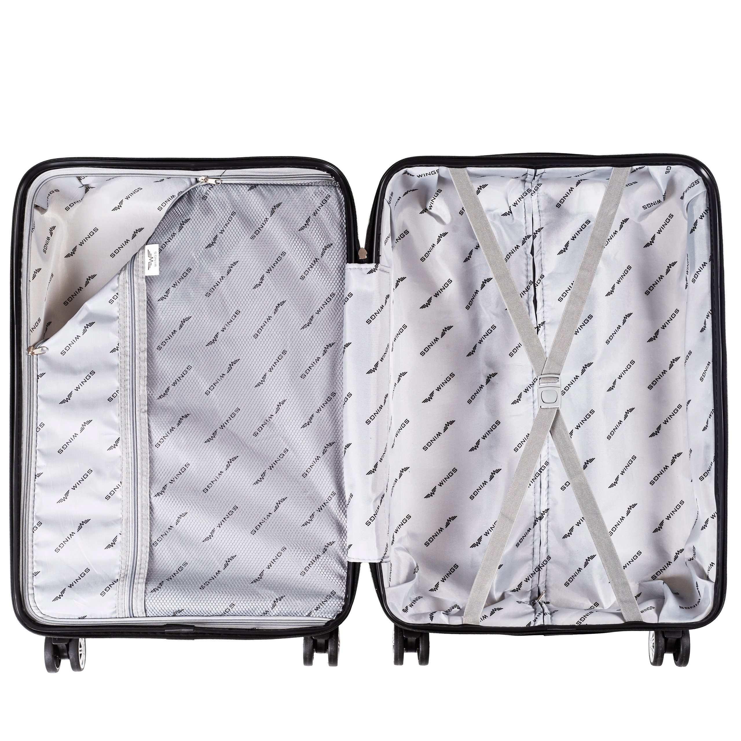 WINGS Zestaw XXL Komplet Walizek 4 kółka ABS PP05 Model PP05-3 KPL BLACK