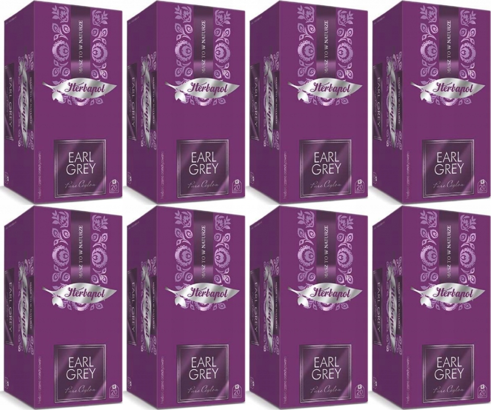 Herbata Earl Grey czarna w kopertach Herbapol Breakfast 20szt x8