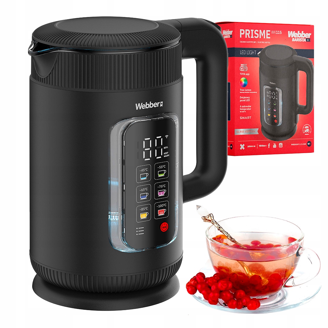 Czajnik elektryczny Webber WK115 Wifi 1,5L Szklane wnętrze Smart Keep Warm