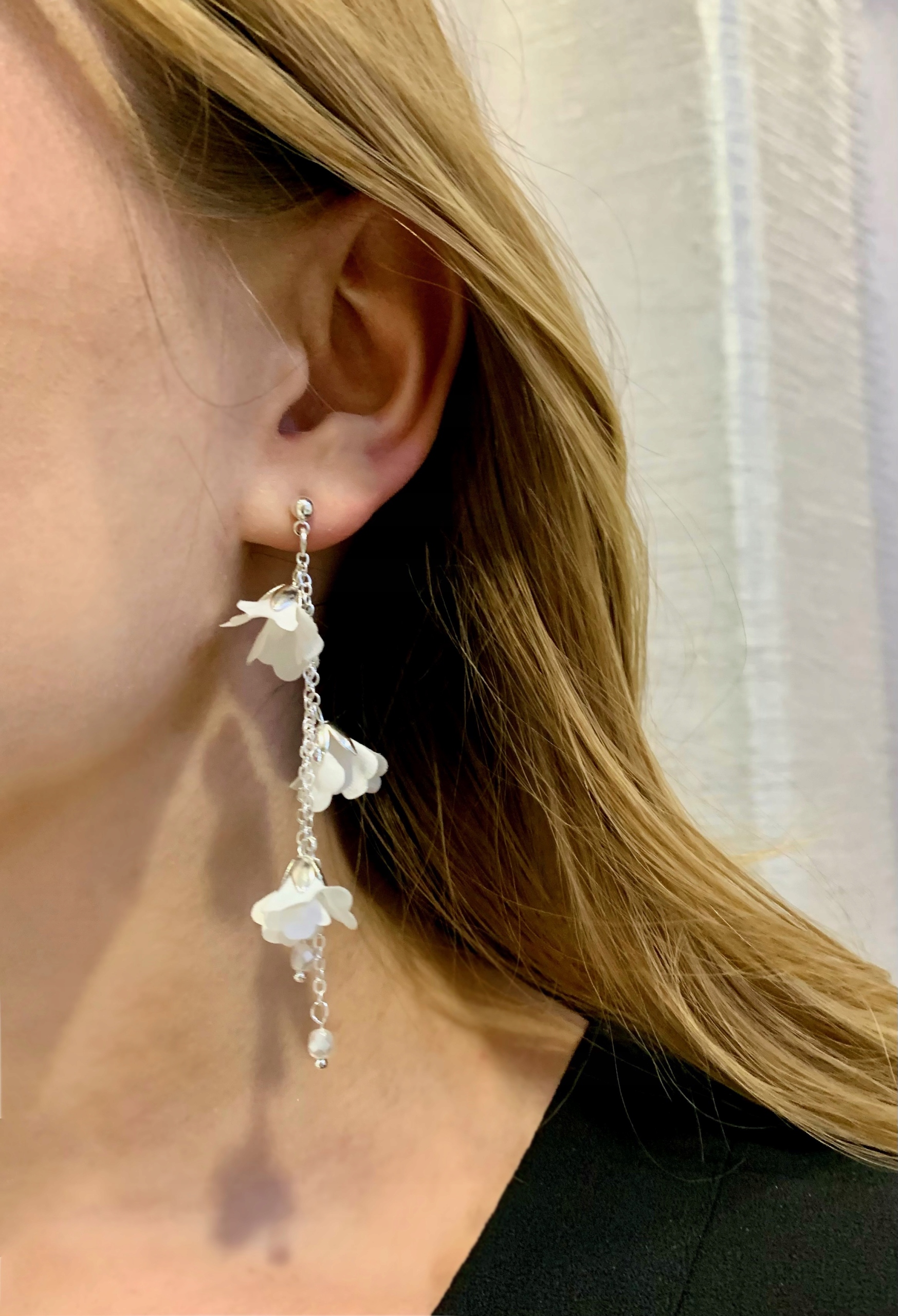 Kolczyki ślubne kwiaty NALA Materiał Posrebrzany Pozłacany