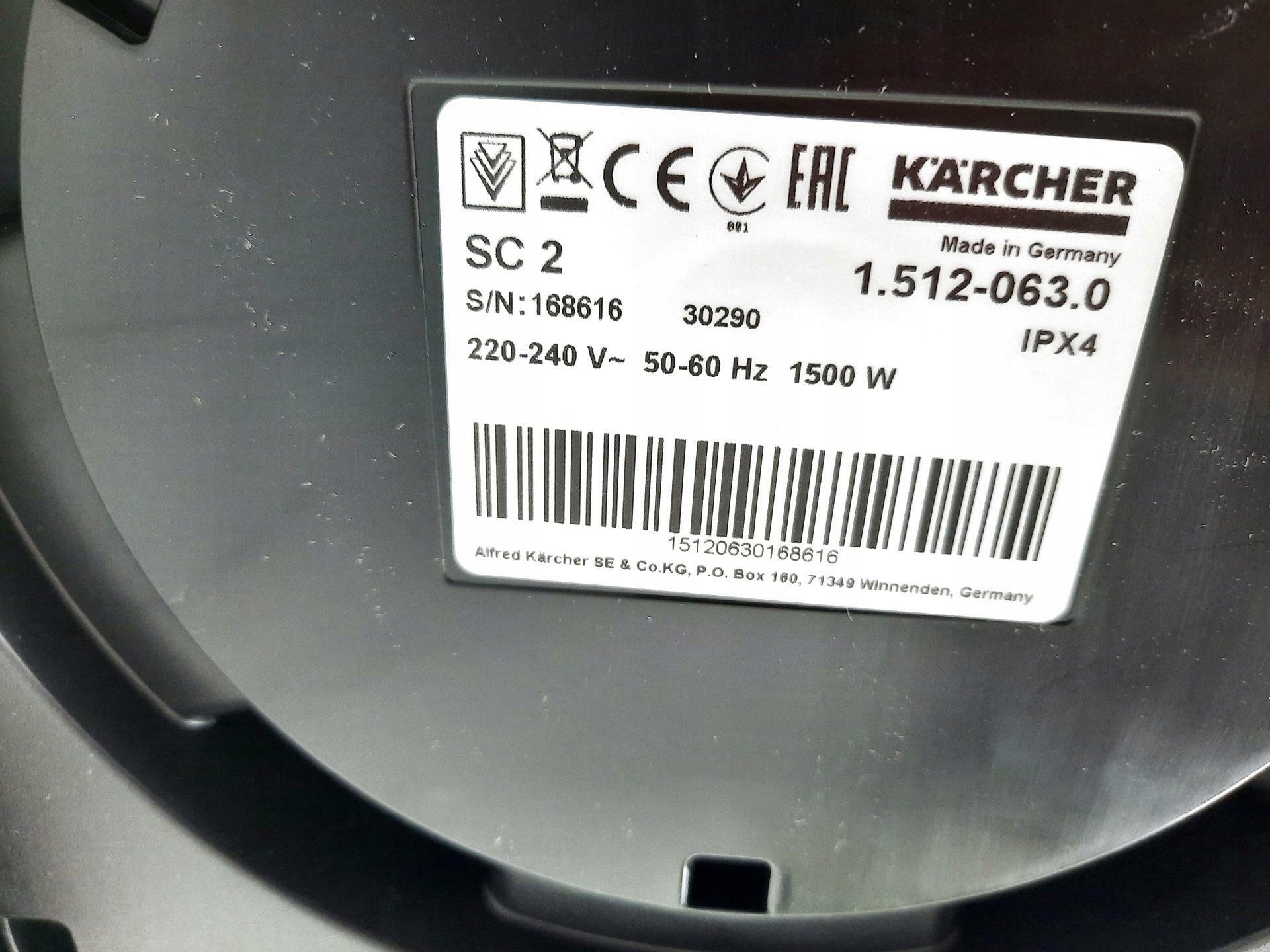 Odkurzacz parowy Kärcher SC 2 EasyFix 1500 W Pojemność 1 l