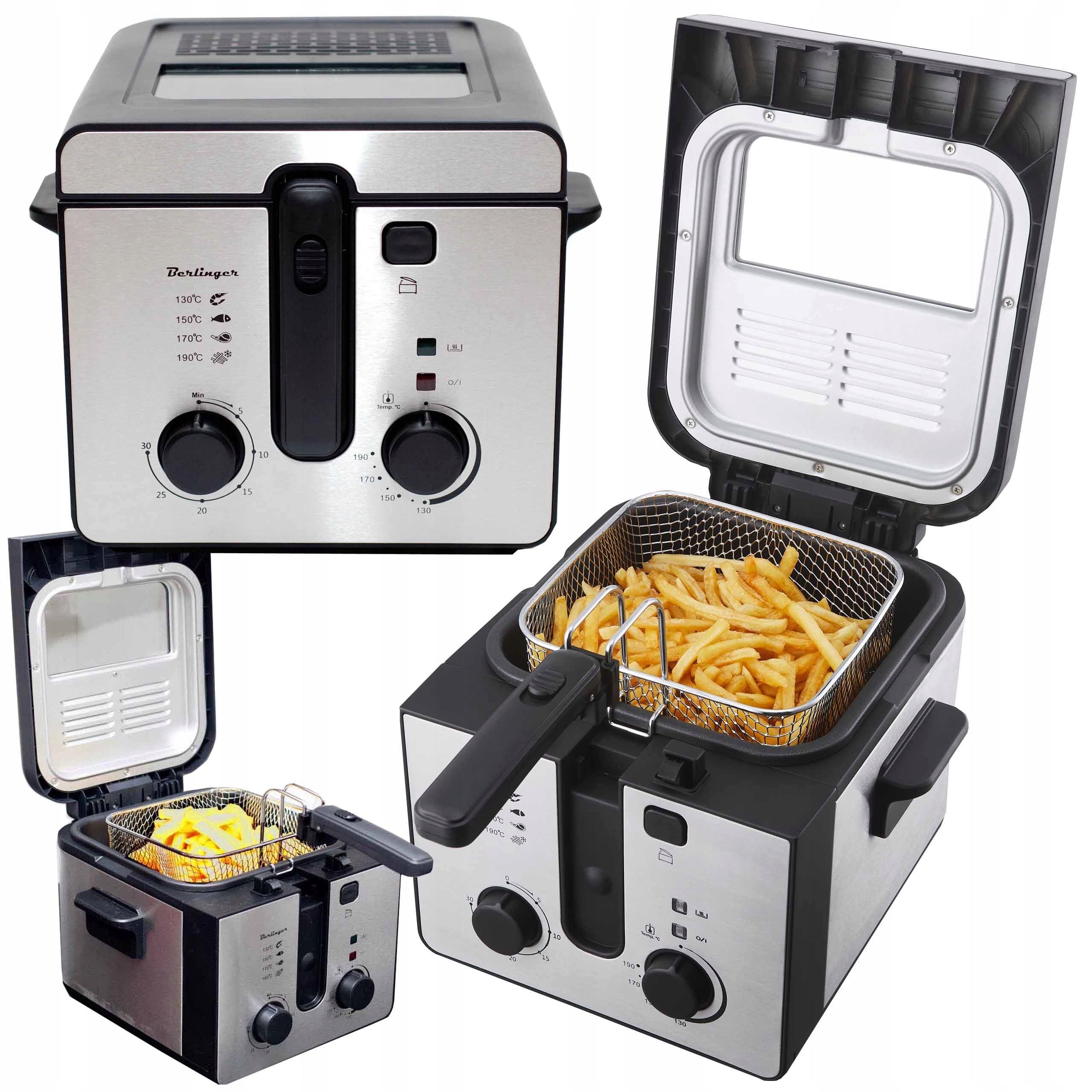 Frytkownica olejowa 1850W frytownica czasomierz duża pojemność termostat