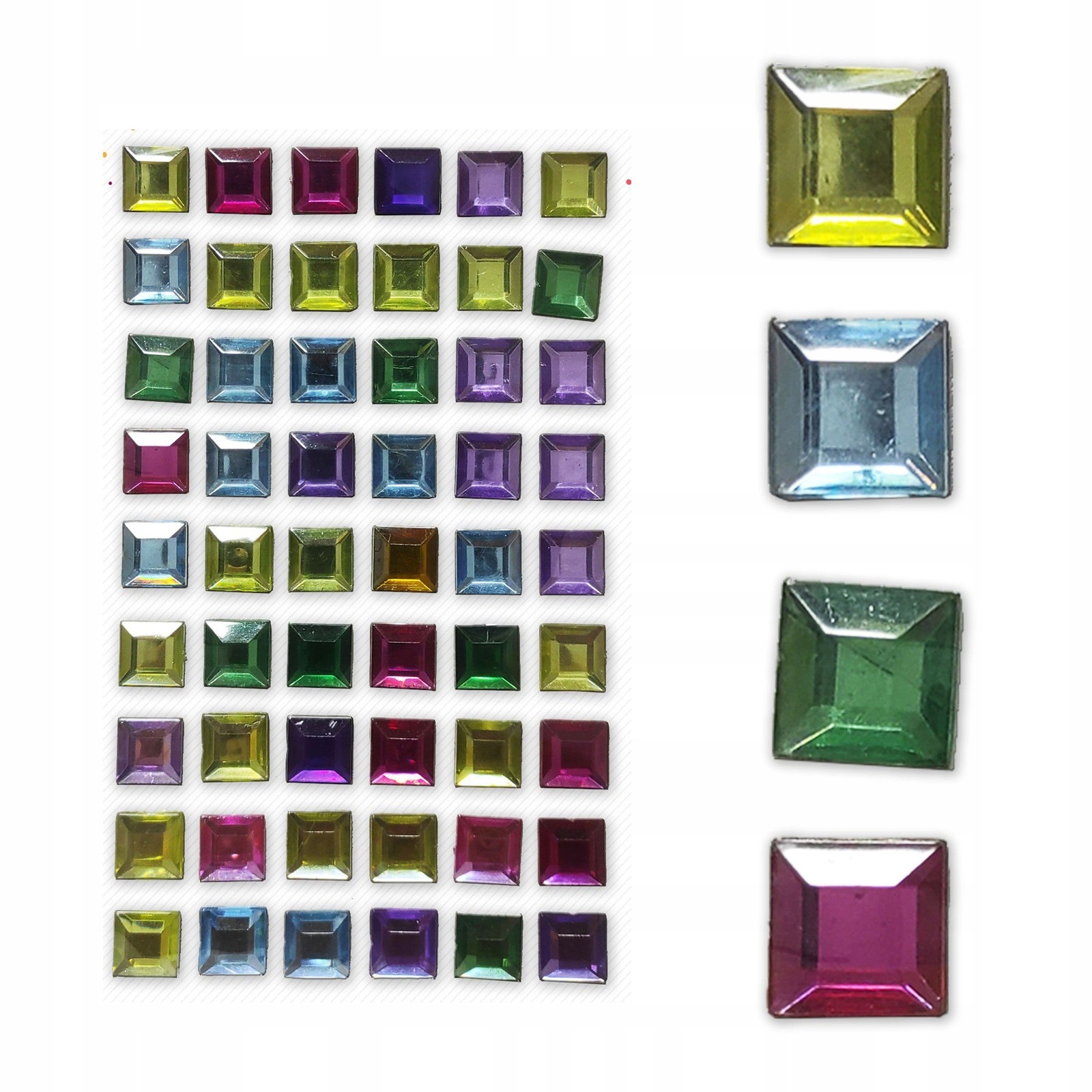 

Diamenciki Naklejki kryształki Diy Kwadraty 12mm