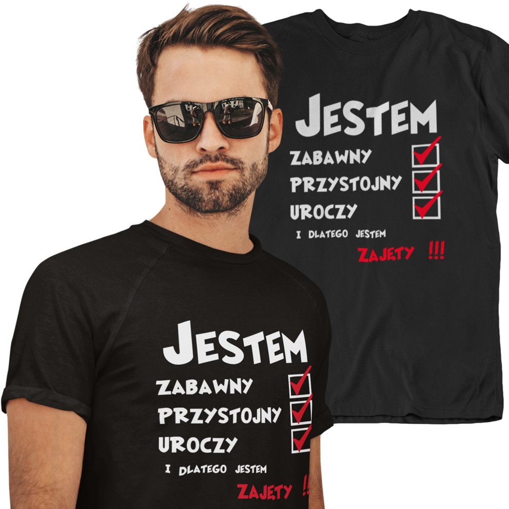 

Koszulka Męska Z Jestem Zabawny Przystoiny Tshirt